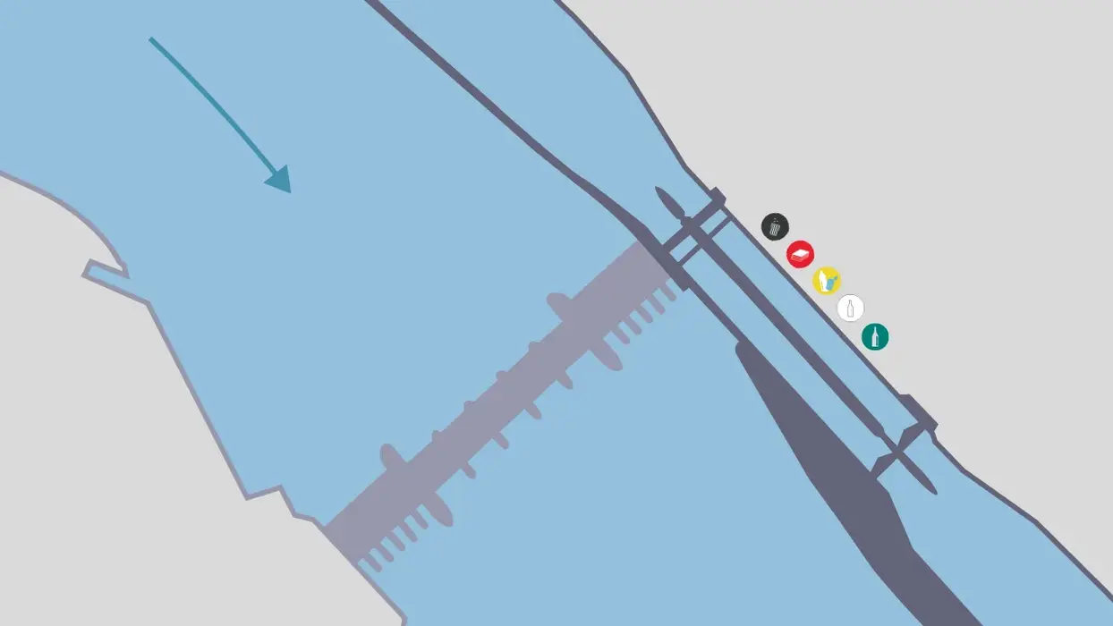 Schematische Grafik Schleuse Persenbeug